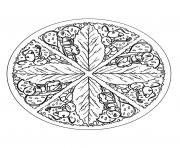 Printable free mandala to color leaves  coloring pages